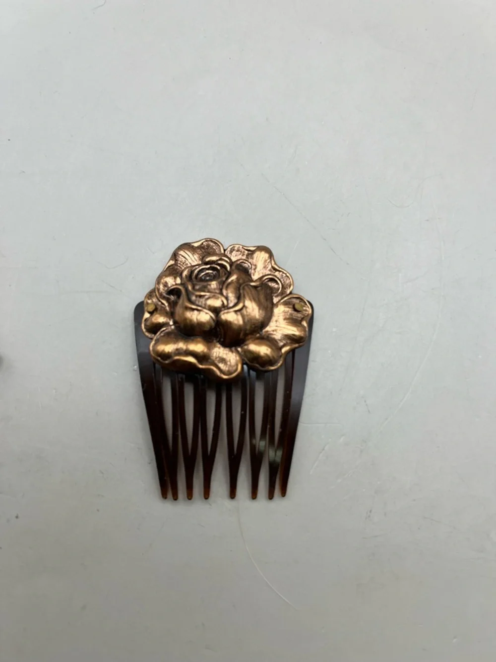 Vintage Ornate Gold-Tone Hair Comb & Barrette Set - Elegant Metal Art for Hair